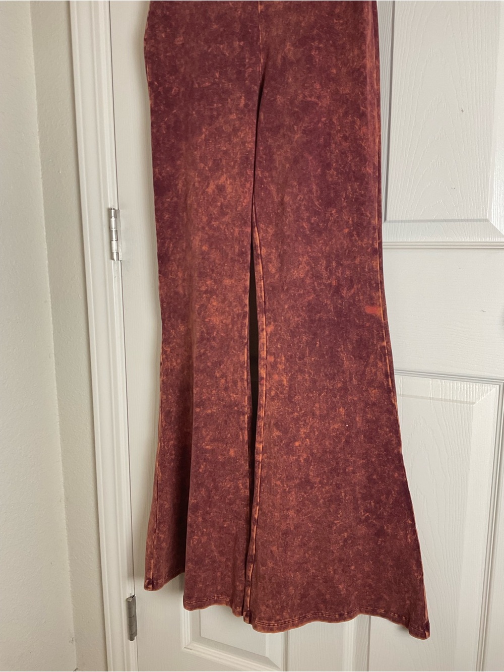 Zenana Signature Mineral Acid Wash Bell Bottom Flare Pants High Waist Stretchy M - Picture 3 of 8